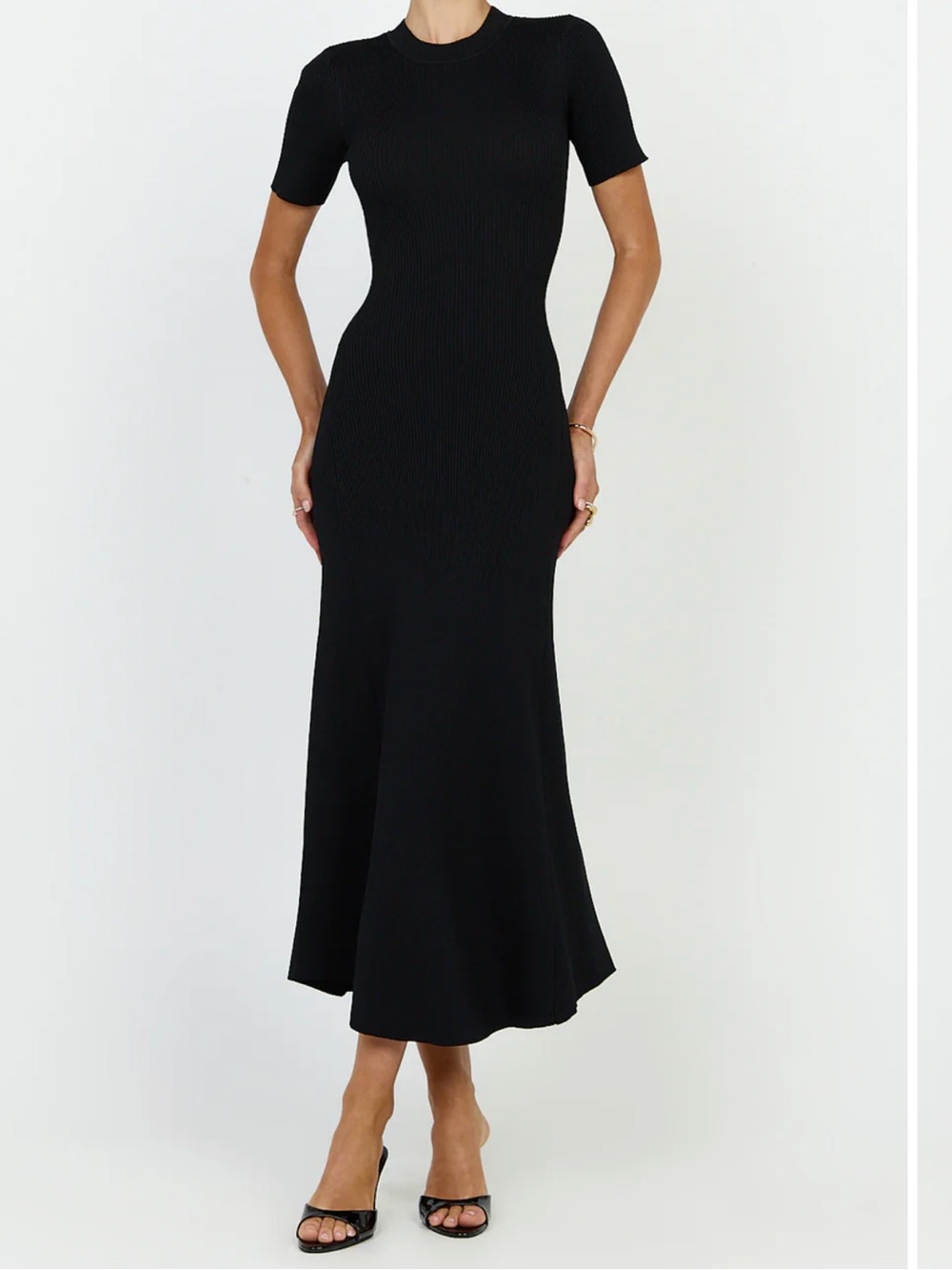 Showpo Black Lanie Midi Dress 2 - Picture 8 of 9